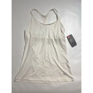 Under Armour HeatGear Moisture Wicking Racerback Tank V-Neck White M 1271634
